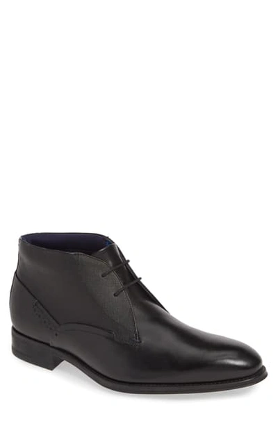 Shop Ted Baker Chemna Chukka Boot In Black Leather