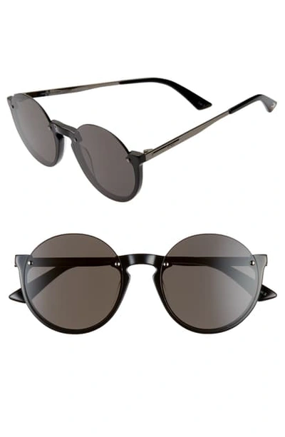 Shop Mcq By Alexander Mcqueen 53mm Semi Rimless Round Sunglasses - Black/ Grey