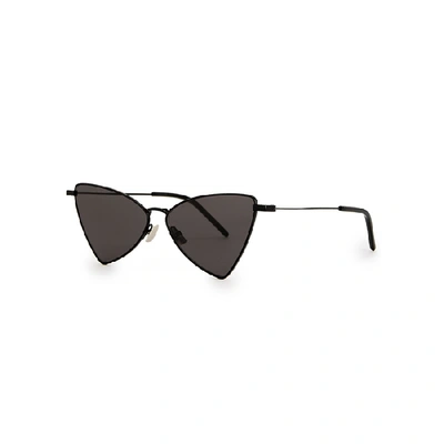 Shop Saint Laurent Jerry Black Cat Eye Sunglasses