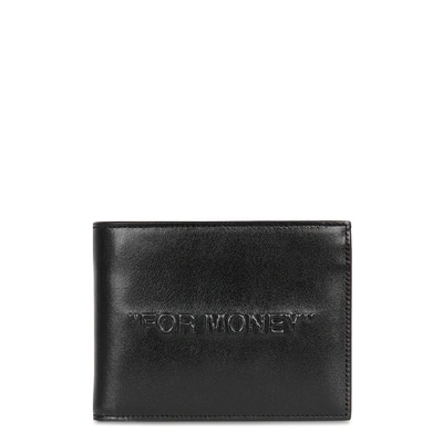 Shop Off-white Black Debossed Leather Wallet