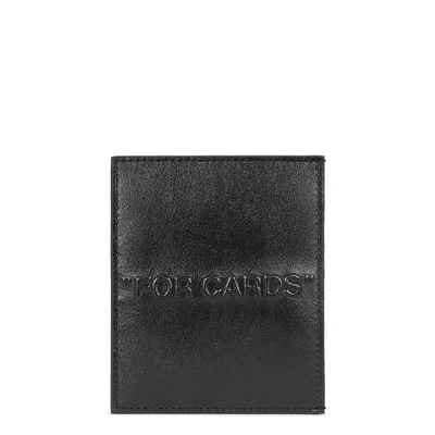 Shop Off-white Black Printed Leather Card Holder