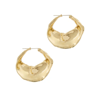 Shop Ariana Boussard-reifel Georgia Brass Hoop Earrings In Gold