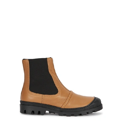 Shop Loewe Brown Leather Chelsea Boots In Tan