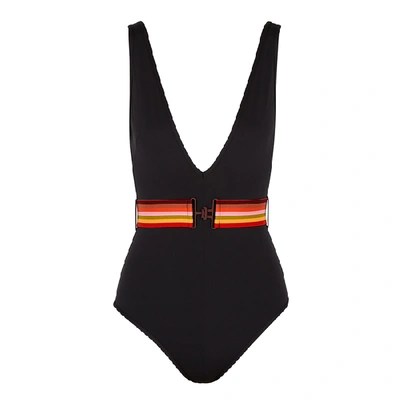 Shop Zimmermann Goldie Black Belted Swimsuit