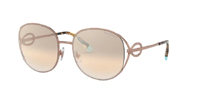 Shop Tiffany & Co . Woman Sunglass Tf3065 In Brown Mirror Silver Gradient