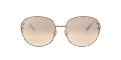 Shop Tiffany & Co . Woman Sunglass Tf3065 In Brown Mirror Silver Gradient