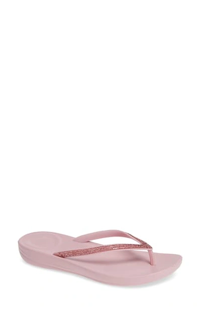 Shop Fitflop Iqushion(tm) Crystal Embellished Flip Flop In Pink Nectar