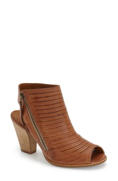 Shop Paul Green 'cayanne' Leather Peep Toe Sandal In Cuoio Leather