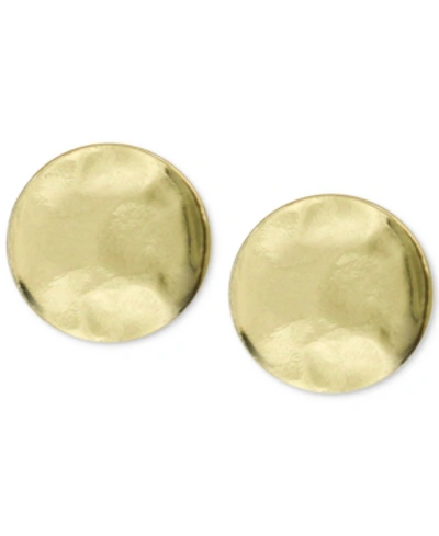 Shop Argento Vivo Hammered Stud Earrings In Gold-plated Sterling Silver