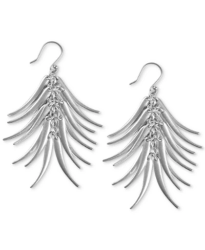 Shop Lucky Brand Silver-tone Elongated Petal Drop Earrings