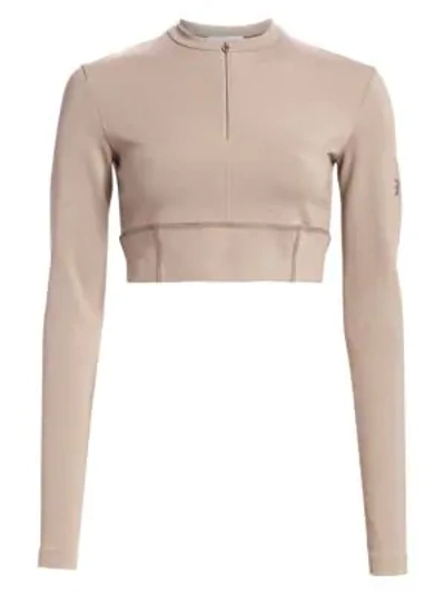 Shop Artica Arbox Concealed Crop Top In Taupe