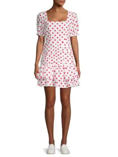 Shop Endless Rose Polka Dot Mini Dress In Multi