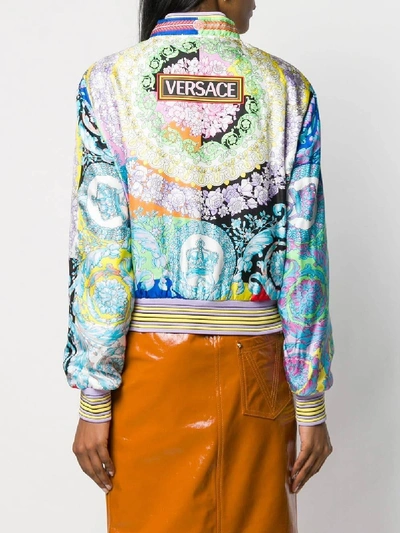 Shop Versace Baroque Print Bomber Jacket