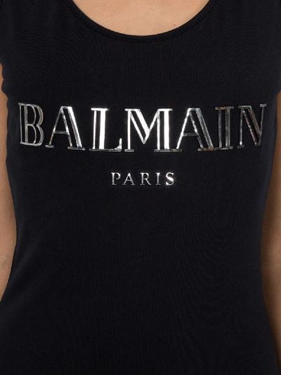 Shop Balmain Logo Printed Bodysuit