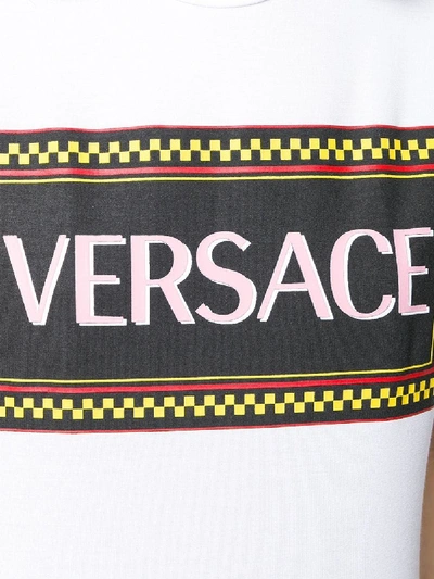 Shop Versace White Women's Logo Print Tank Top