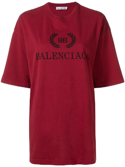 Shop Balenciaga Logo Printed T-shirt