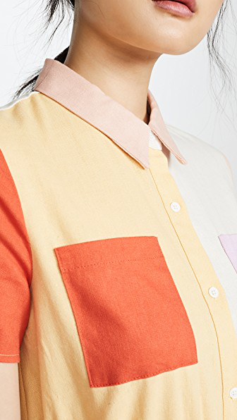 english factory colorblock midi dress