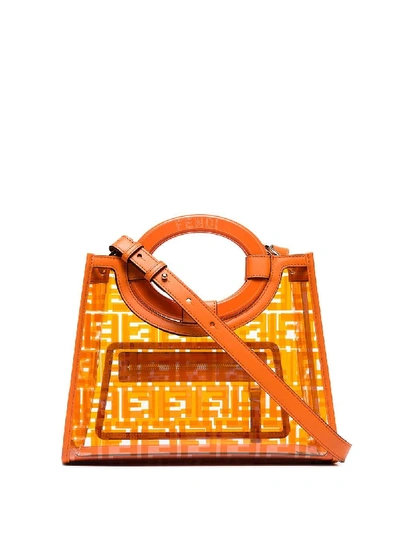 Shop Fendi Runway Small Ff Logo Handbag In Orange