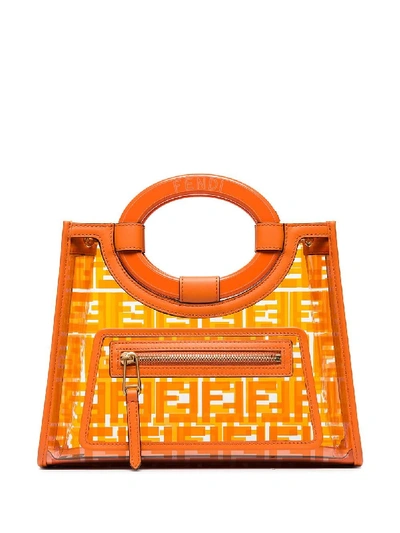 Shop Fendi Runway Small Ff Logo Handbag In Orange