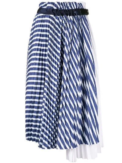 Shop Sacai Pleated Midi Skirt