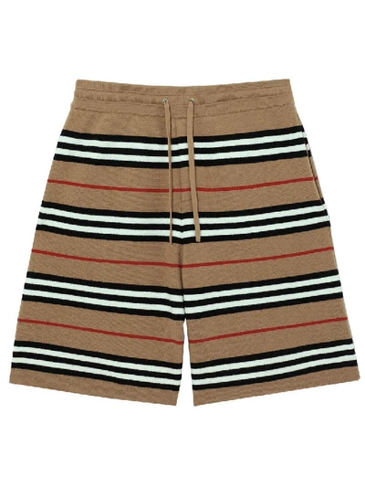Shop Burberry Motif Wool Drawcord Shorts
