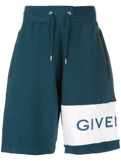Shop Givenchy Logo Embroidered Shorts