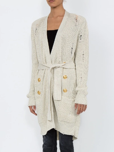 Shop Balmain Belted Cardigan