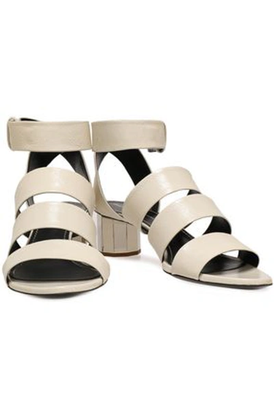 Shop Proenza Schouler Woman Cutout Leather Sandals Light Gray