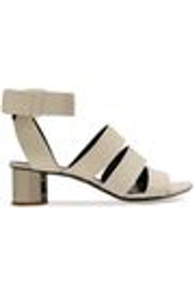 Shop Proenza Schouler Woman Cutout Leather Sandals Light Gray