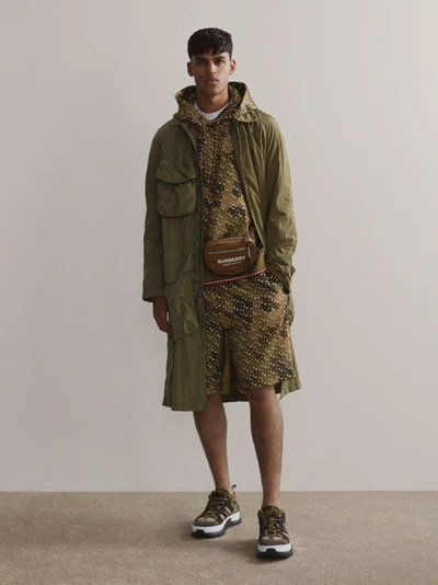 Shop Burberry Pocket Detail Nylon Car Coat In Light Moss