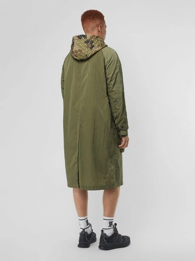 Shop Burberry Pocket Detail Nylon Car Coat In Light Moss