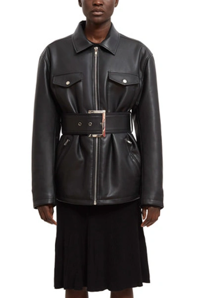 Shop Opening Ceremony Belted Faux Leather Jacket In Black