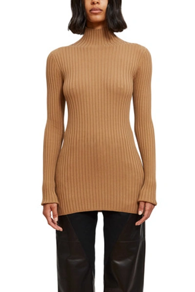 Shop Mm6 Maison Margiela Opening Ceremony Ribbed Turtleneck In Beige