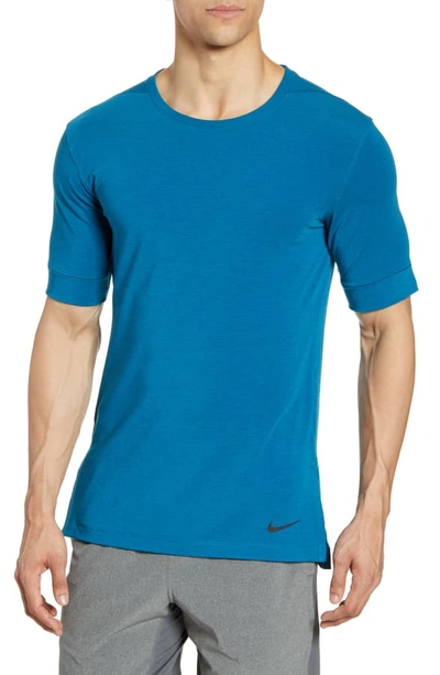 Nike Transcend Yoga T-shirt In Nightshade/ Green Abyss |