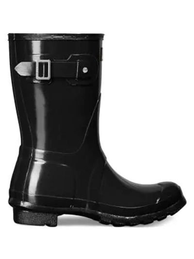 Shop Hunter Women's Original Short Gloss Rain Boots In Black