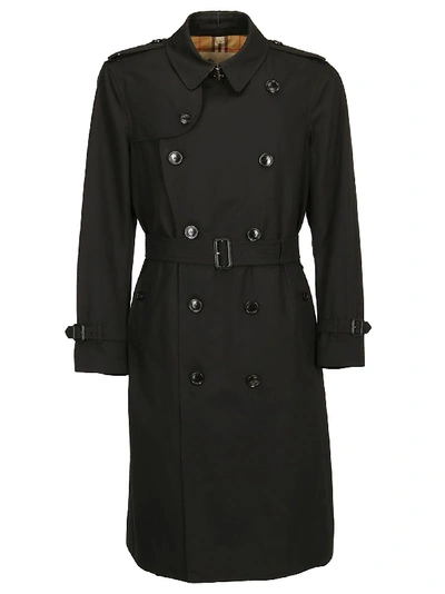 Shop Burberry Chelsea Double Breasted Trench Coat In Black