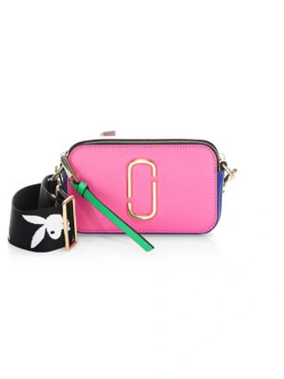 Shop Marc Jacobs Women's The Snapshot Coated Leather Camera Bag In Vivid Pink