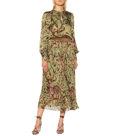 Shop Johanna Ortiz Gifts Of Nature Printed Blouse In Green
