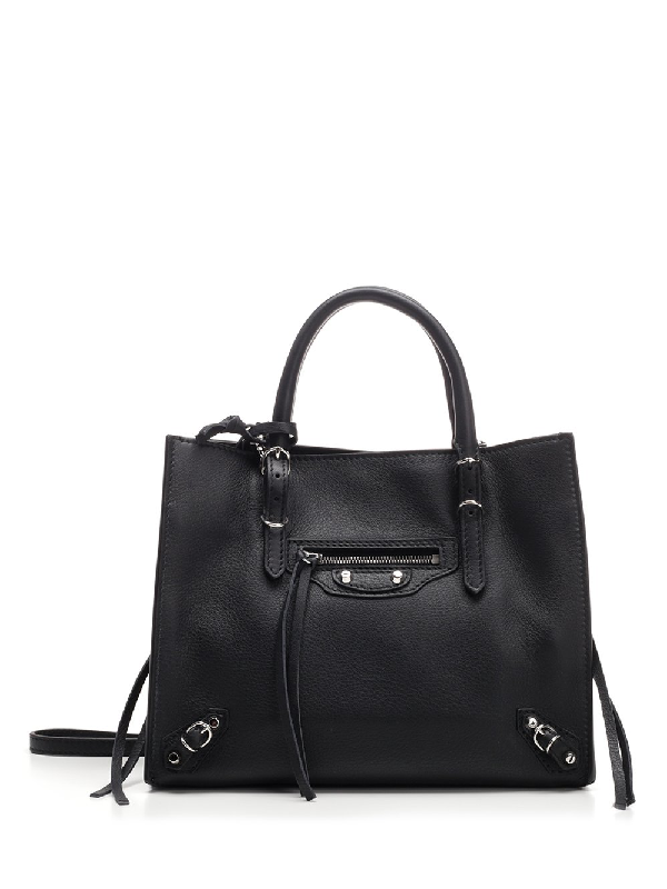 Balenciaga Papier Mini A4 Zip Around Bag In Black | ModeSens