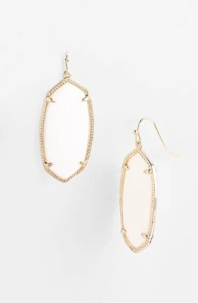Shop Kendra Scott Elle Filigree Drop Earrings In White Mother Of Pearl/ Gold
