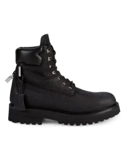 Shop Buscemi Textured Leather Boots In Black