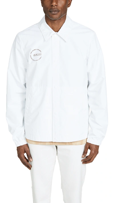Shop Helmut Lang Circle Logo Stadium Jacket In White