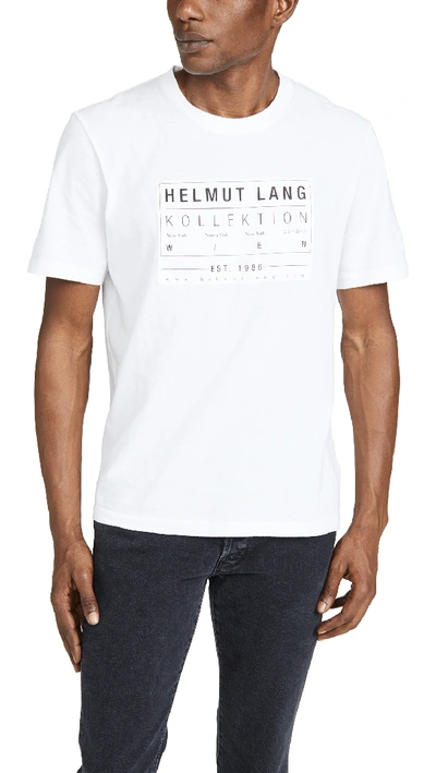 Shop Helmut Lang Kollection Patch Short Sleeve Tee Shirt In White