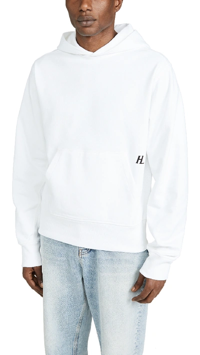 Shop Helmut Lang Big Logo Standard Pullover Hoodie In Chalk White