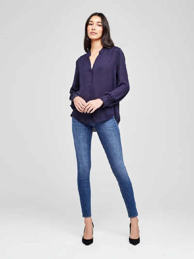 Shop L Agence Bianca Blouse In Midnight