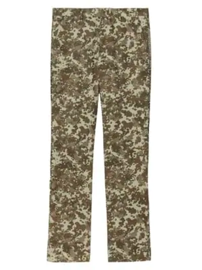 Shop Burberry Wide-leg Classic Tp Print Trousers In Khaki Green