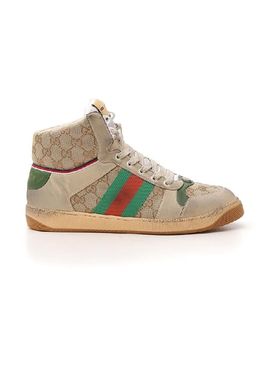 Shop Gucci Screener Gg High Top Sneakers In Multi