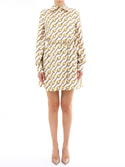 Shop Gucci Stirrups Print Shirt Dress In Multi