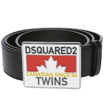 Shop Dsquared2 Logo Plaque Buckle Belt In Black
