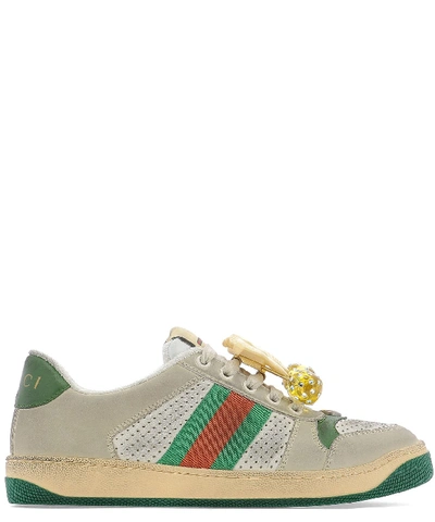 Shop Gucci Screener Embellished Sneakers In Multi